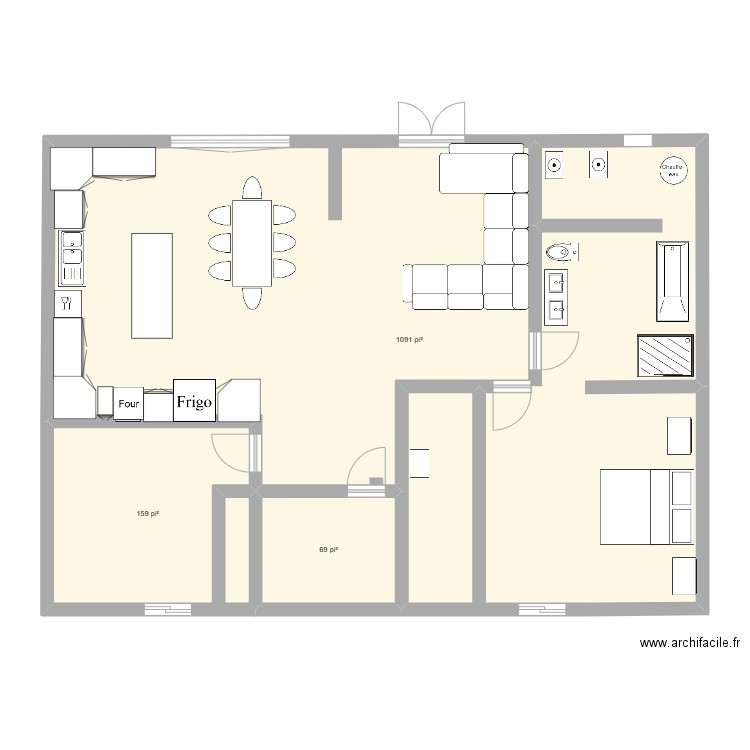 BIKA1. Plan de 3 pièces et 123 m2