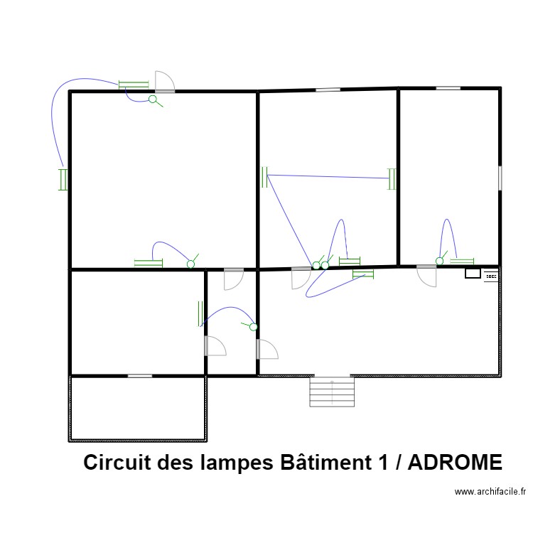 CIRCUIT DE LAMPES BATIMENT 1 CS ADROME. Plan de 7 pièces et 223 m2