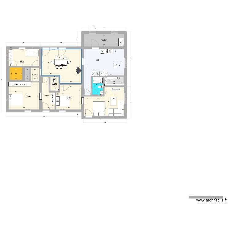 maison 137 m. Plan de 14 pièces et 141 m2