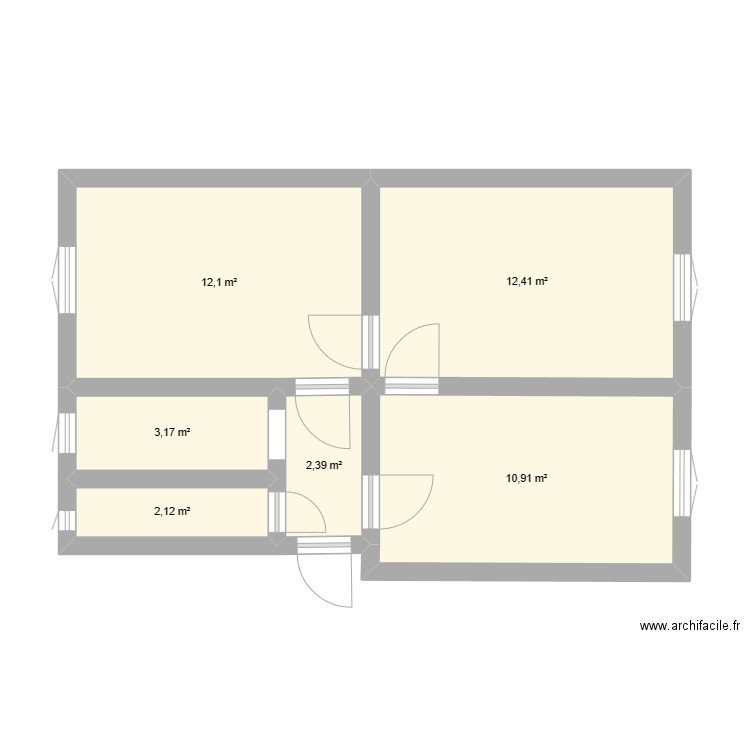 ARAGO53. Plan de 6 pièces et 43 m2