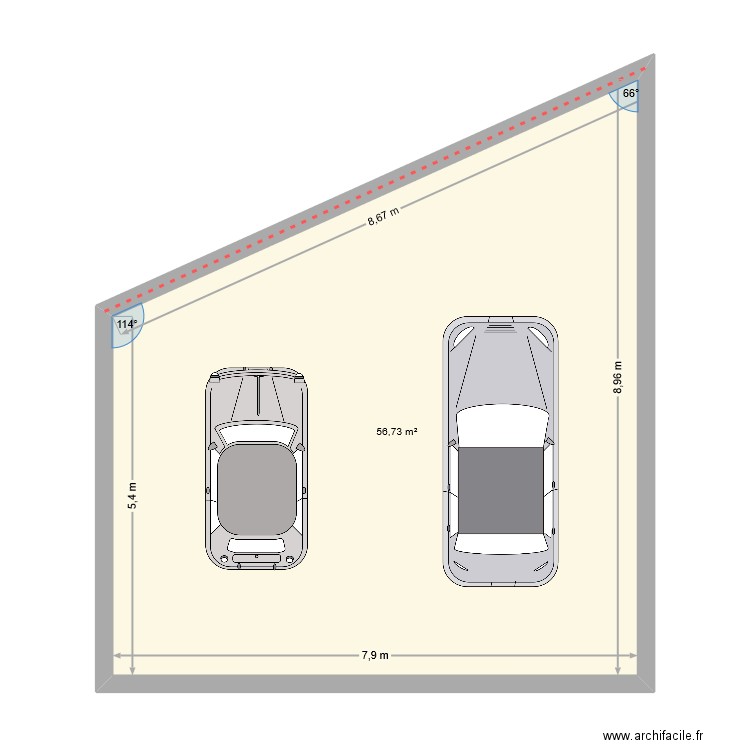 Aménagement_Garage. Plan de 1 pièce et 57 m2