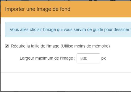 Choix de la qualité de l'image à l'import d'une image de fond