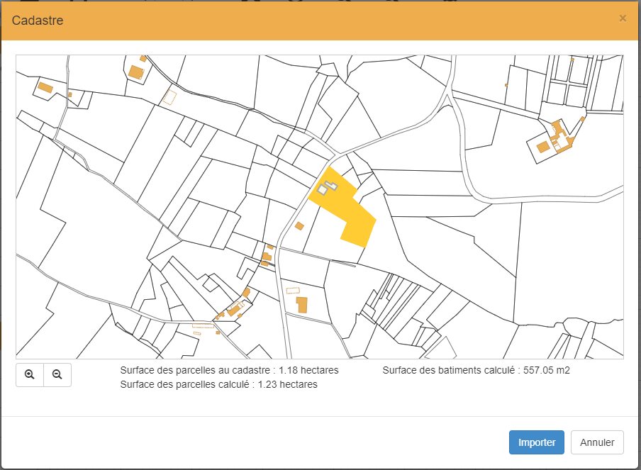 Importez les parcelles et les bâtiments du cadastre