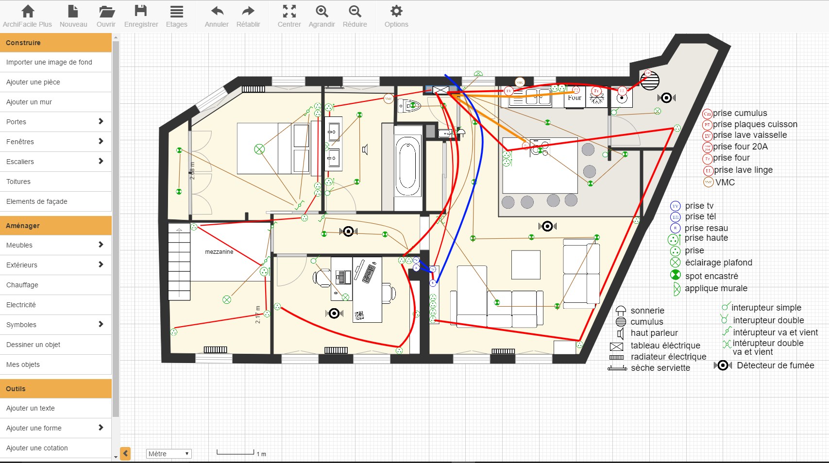 plan maison electricite