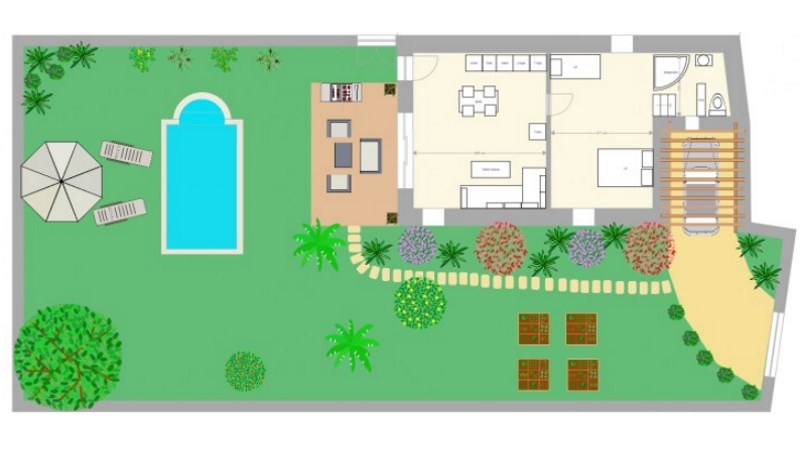 plan maison jardin