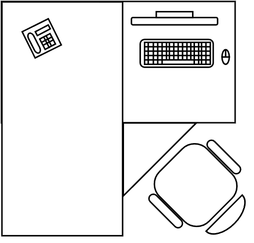 Bureau 160 X 160 cm
