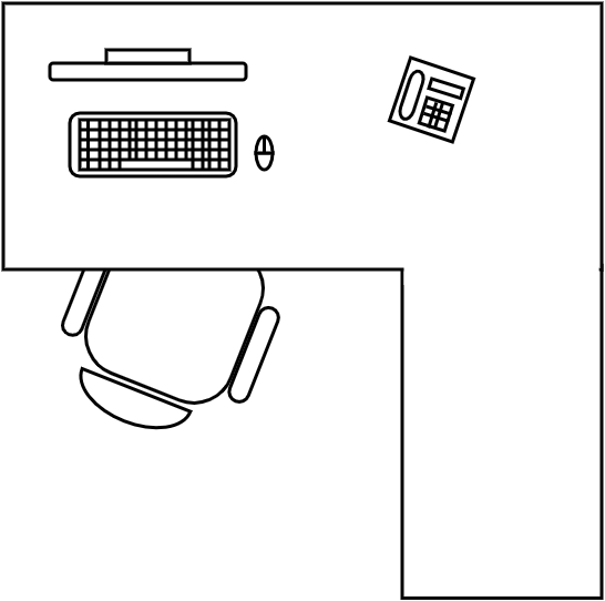 Bureau 180 X 140 cm à gauche