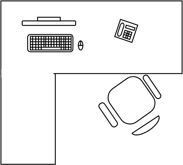 Bureau 200 X 140 cm retour à gauche