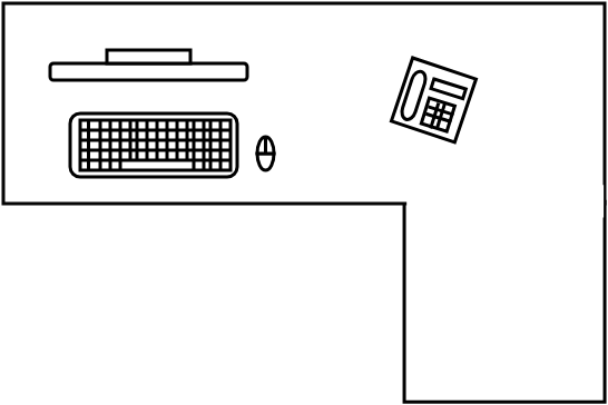 Bureau angle 180 X 120 cm