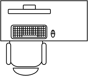 Bureau rectangulaire 140 X 80 cm