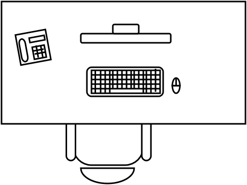 Bureau rectangulaire 160 X 80 cm