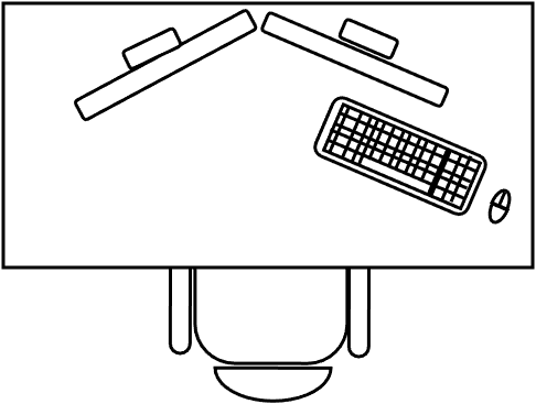 Bureau rectangulaire 160 X 80 cm