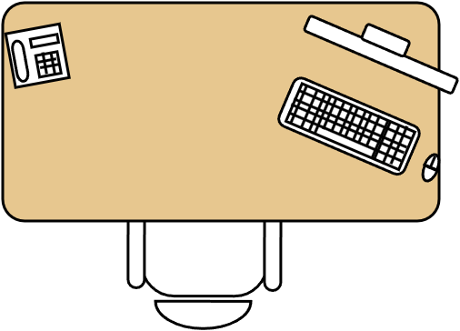 Bureau rectangulaire 160 X 80 cm