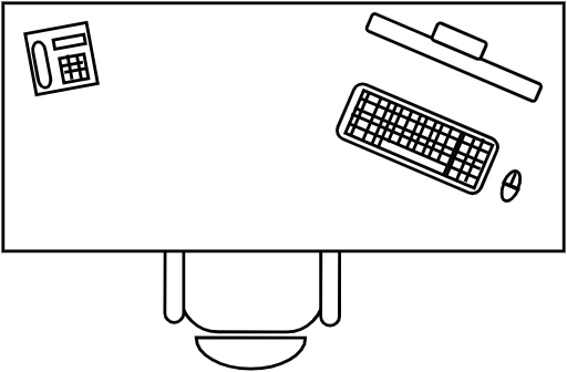 Bureau rectangulaire 160 X 80 cm