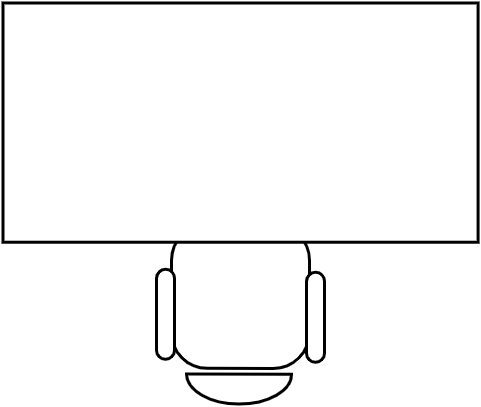 Bureau rectangulaire 180 X 80 cm