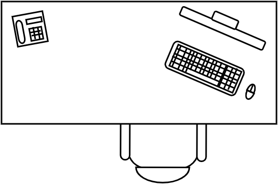 Bureau rectangulaire 180 X 80 cm