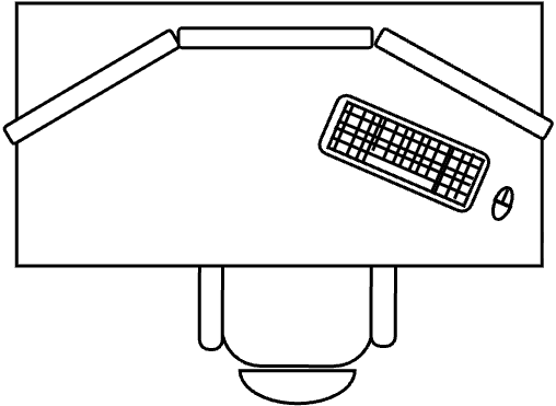 Bureau rectangulaire 180 X 80 cm