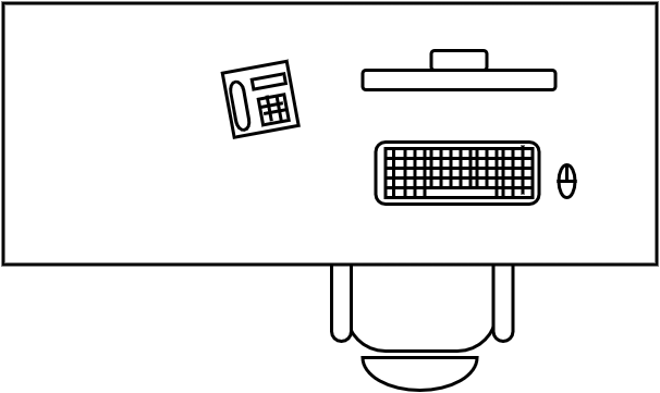 Bureau rectangulaire 200 X 80 cm
