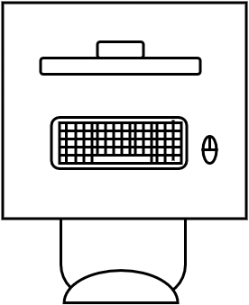 Bureau rectangulaire 90 X 80 cm