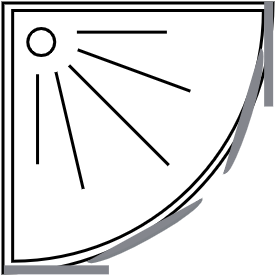 Cabine douche quart de cercle