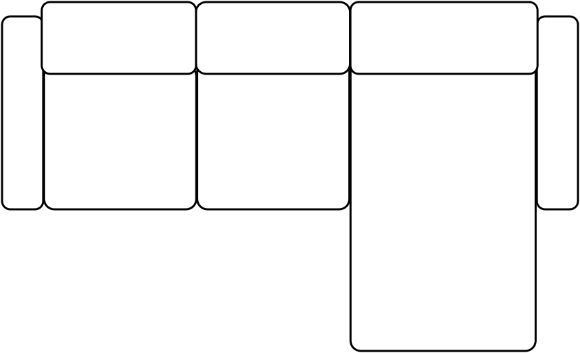 Canapé méridienne droite