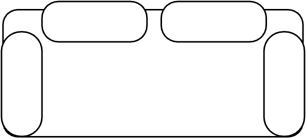 Canapé 2 places angle