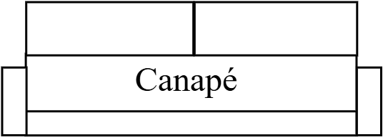 Canapé plan de coupe