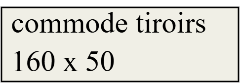 commode tiroirs 160 x 50