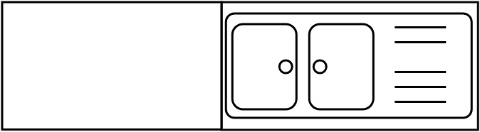 Évier 2 bacs avec meuble