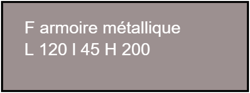 F armoire métallique L 120 l 45 H 200