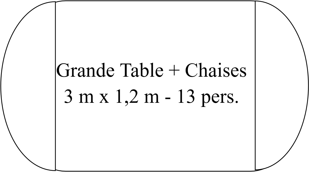 Grande Table 3 m x 1,2 m