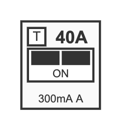 Inter. diff. A 300mA 40A 2P