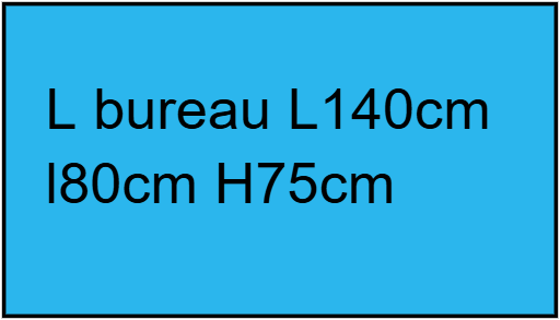 L bureau L140cm l80cm H75cm
