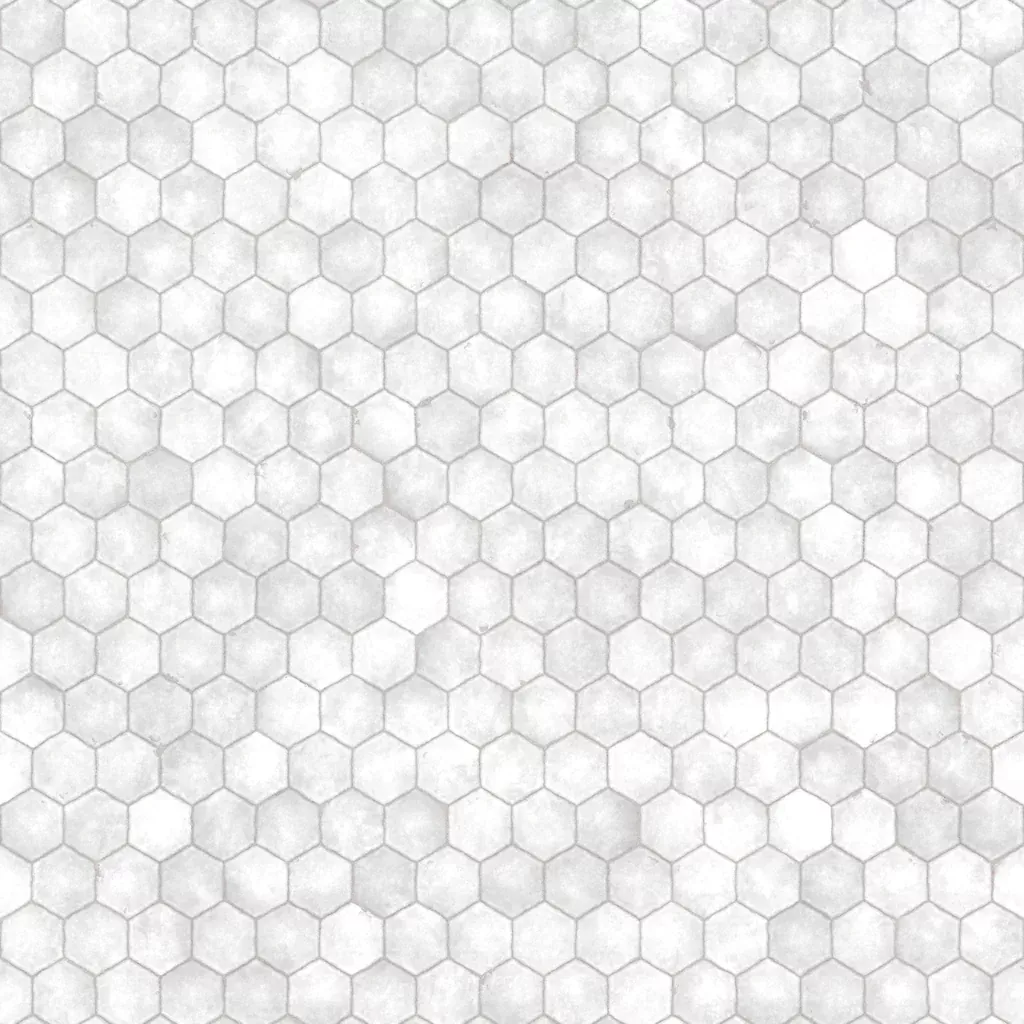Mosaïque hexagonale blanche