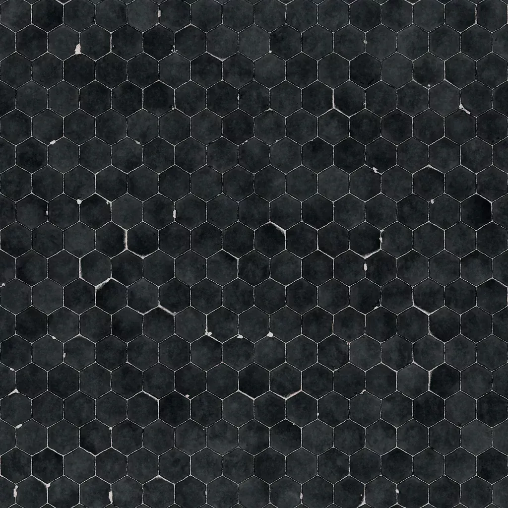 Mosaïque hexagonale noire