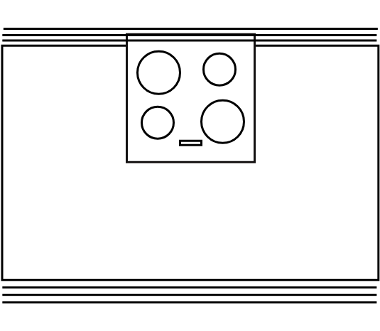 Plaque induction 4 foyers avec meuble