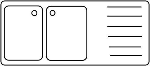 Plonge 2 bacs 160 x 70