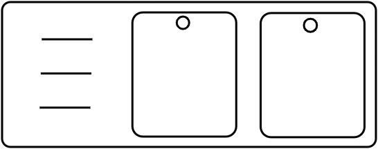 Plonge 2 bacs (60 x 50)  180 x 70