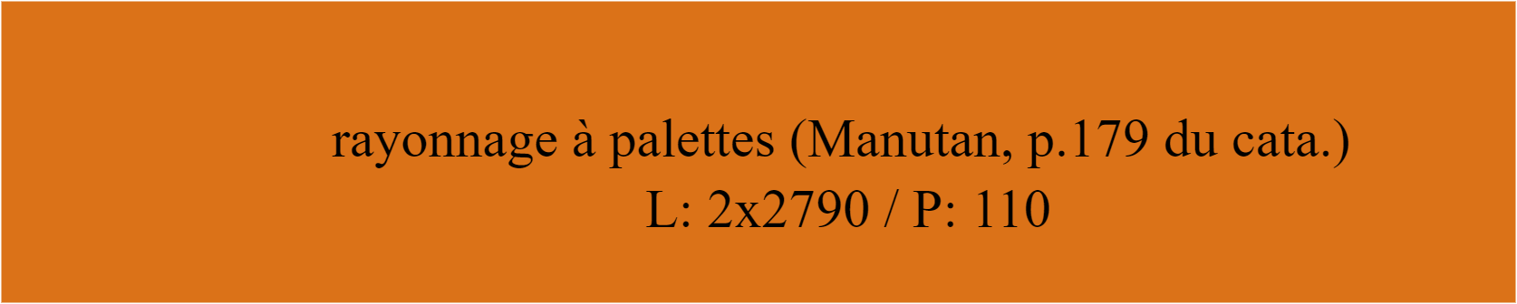 rayonnage à palette