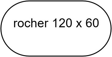 rocher 120 x60 cm