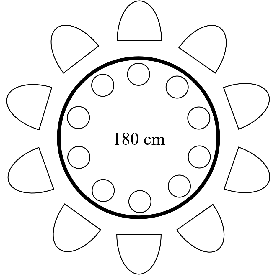 ronde 10 pax 180cm