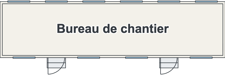 Roulotte de chantier 10 × 40 pi