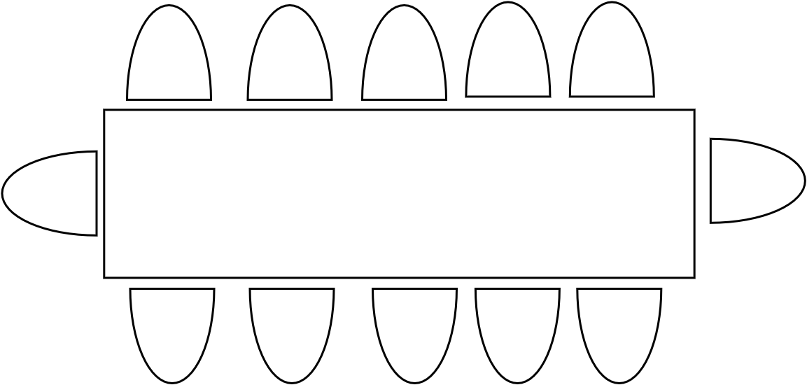 Table 10-14 pers  260 x 80 cm