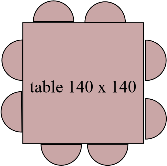 table 140 x 200 fermée