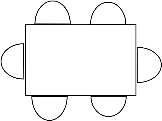 Table 4 - 6  pers. 80 x 125 cm