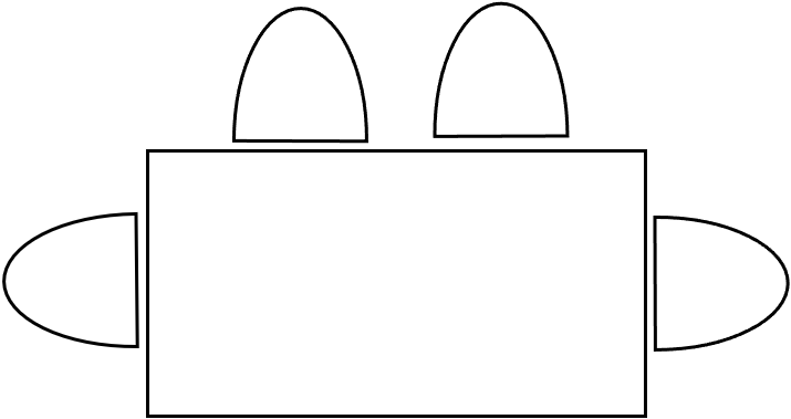 Table 4 - 6  pers. 80 x 150 cm