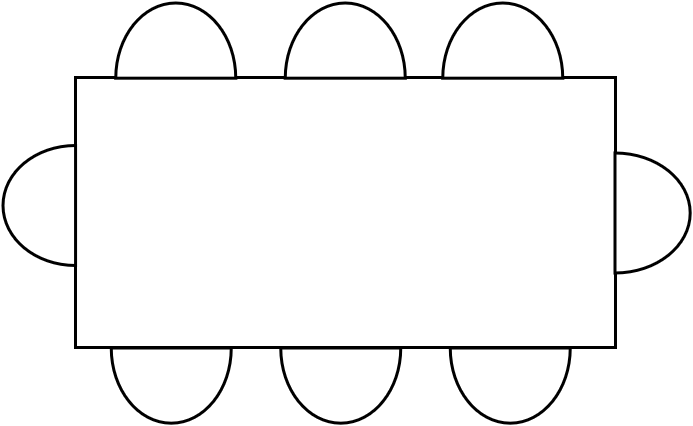 Table 6 - 8 pers 160x 90 cm