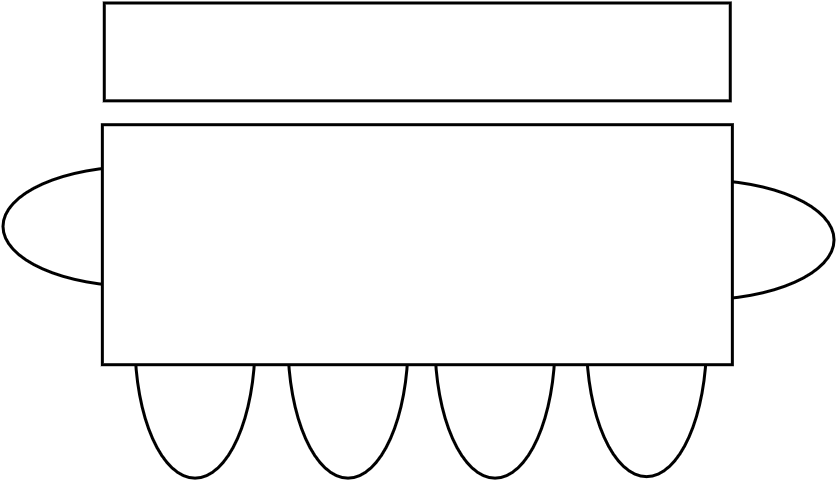 Table 80x210 + 8 personnes