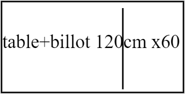 table + billot 120cm