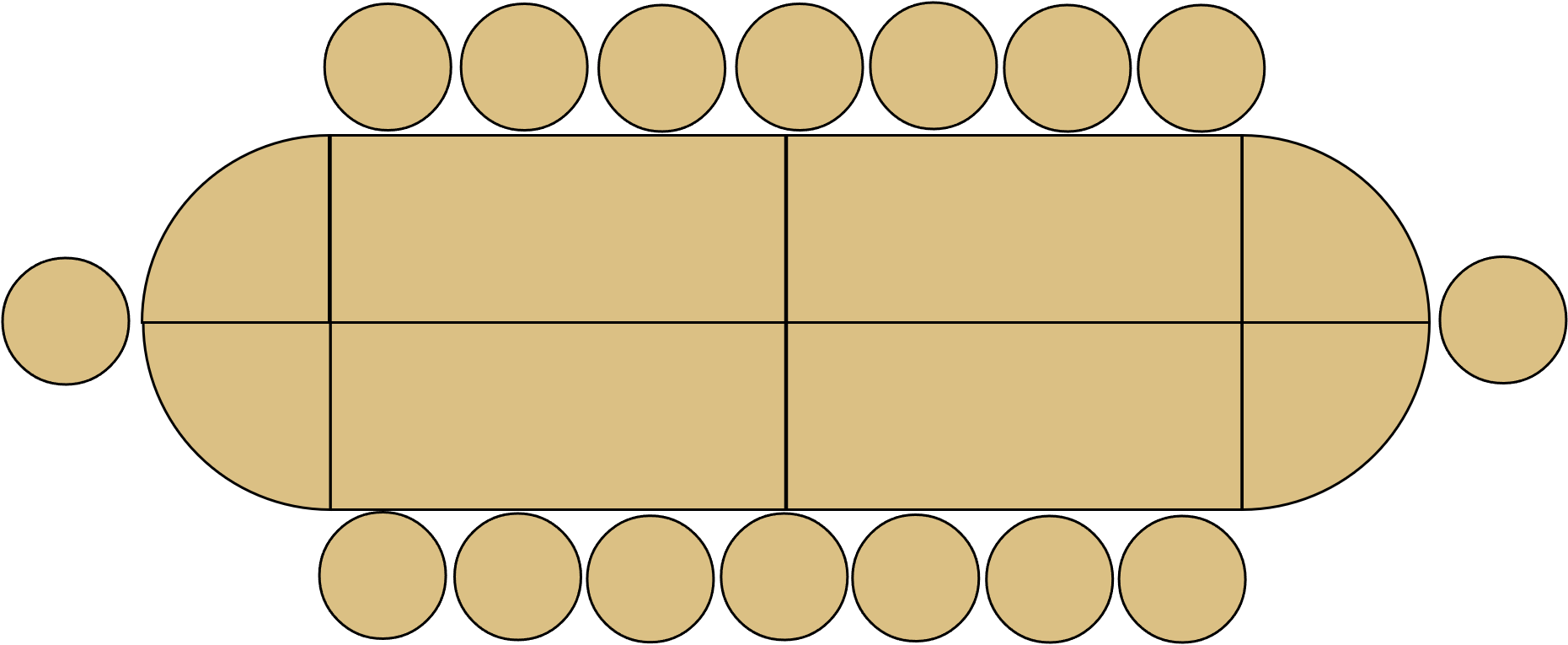 Table d'honneur 14/16p